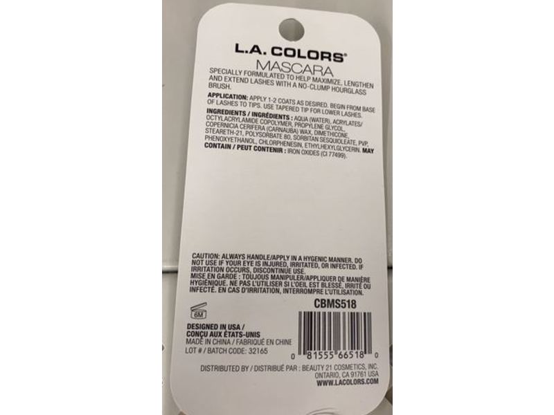 L.A. Colors Mascara, Buff Black, 0.09 fl oz/2.7 mL