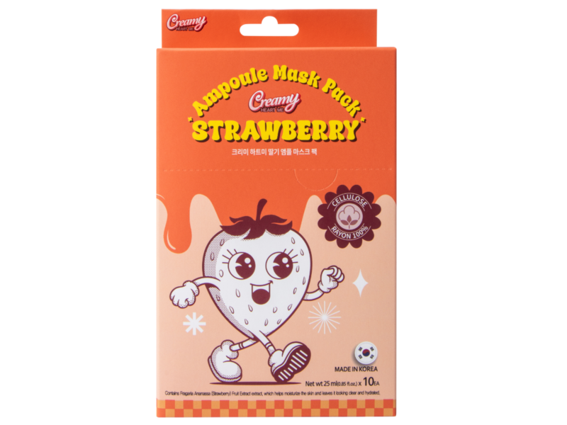 Creamy Ampoule Mask Pack, Strawberry, 0.85 fl oz/25 mL, 10 Count