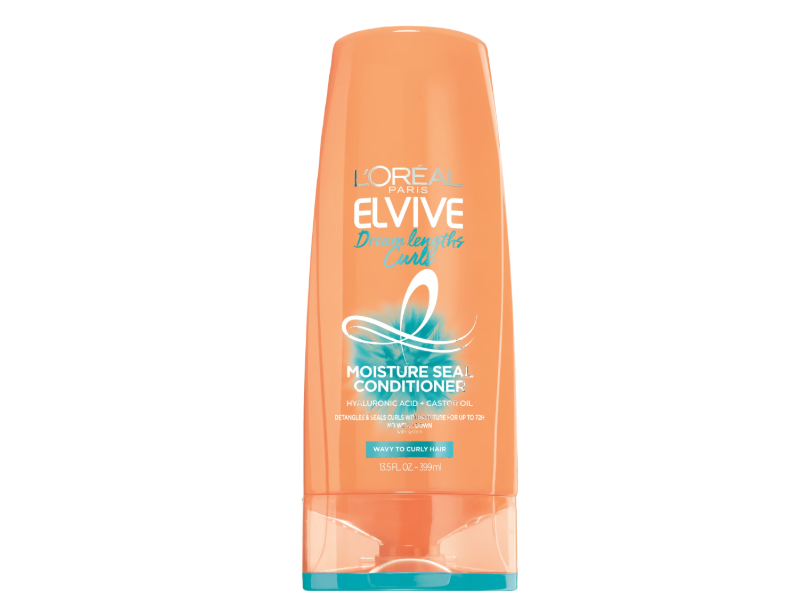 L'Oreal Paris Elvive Dream Lengths Curls Moisture Seal Conditioner, Hyaluronic Acid + Castor Oil, 13.5 fl oz/399 mL