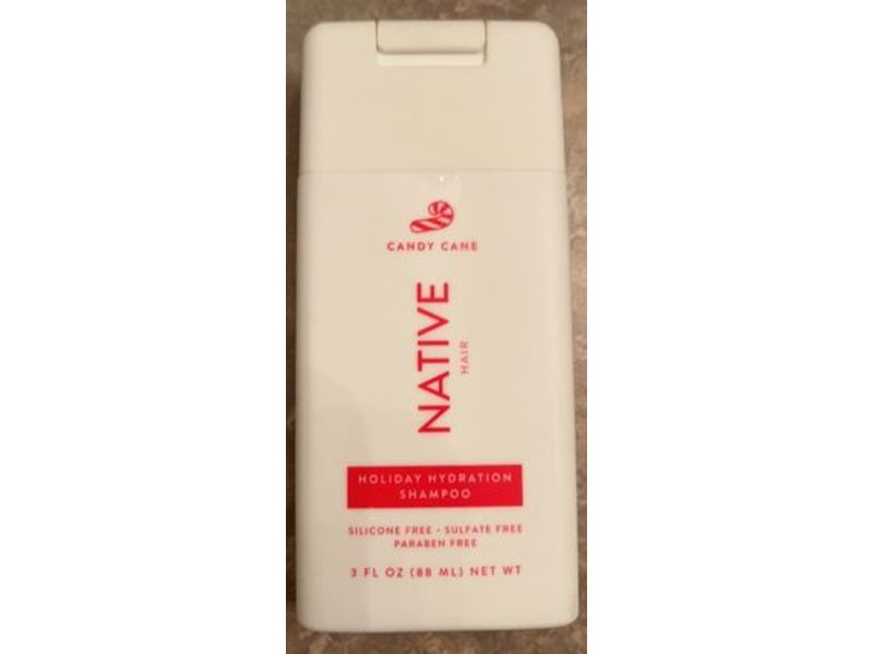 Native Holiday Hydration Shampoo, Candy Cane, 3 fl oz/88 mL