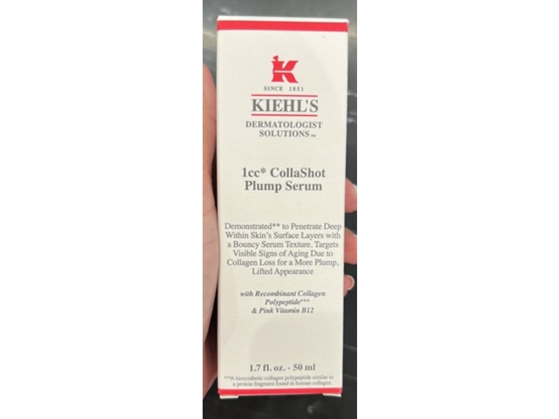 Kiehl's Since 1851 1cc CollaShot Plump Serum, Recombinant Collagen Polypeptides & Pink Vitamin B12, 1.7 fl oz/50 mL