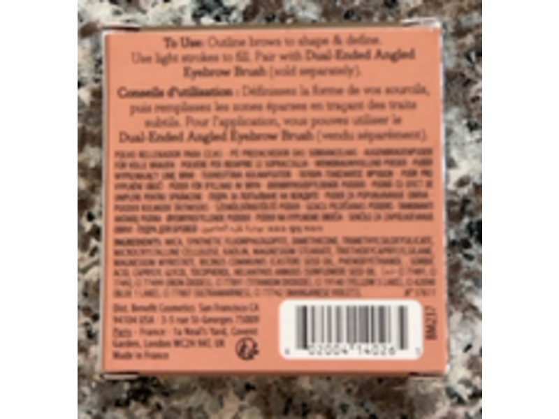 Benefit Cosmetics Goof Proof Brow-Filling Powder, Shade 03, 0.06 oz/1.9 g