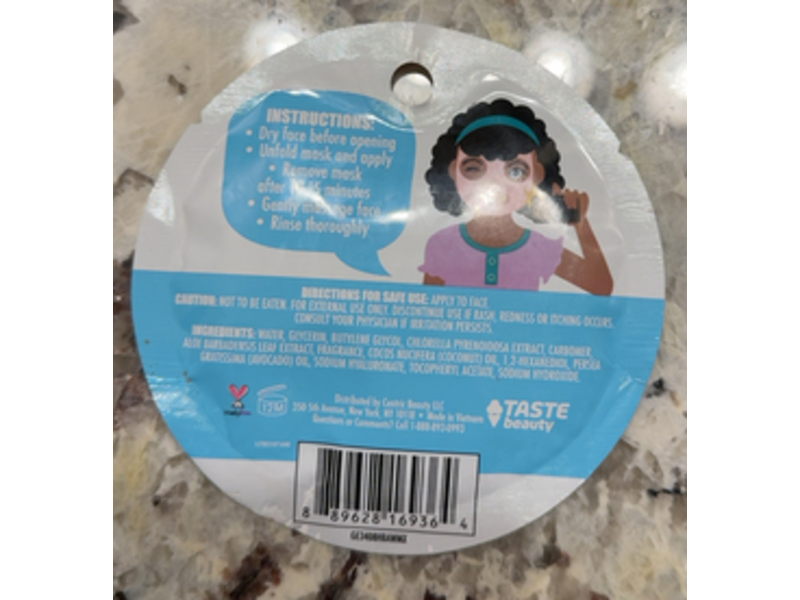 Taste Beauty Face Mask, Aloe Scented, 0.67 fl oz/20 mL