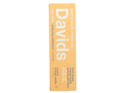 Davids Whitening + Antiplaque Toothpaste, Natural Orange Vanilla, 5.25 oz/149 mL