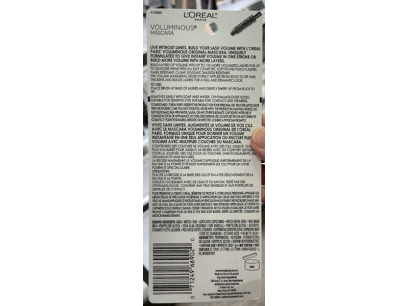 L'Oreal Paris Voluminous Mascara, 315 Black Brown, 0.28 fl oz/8 mL