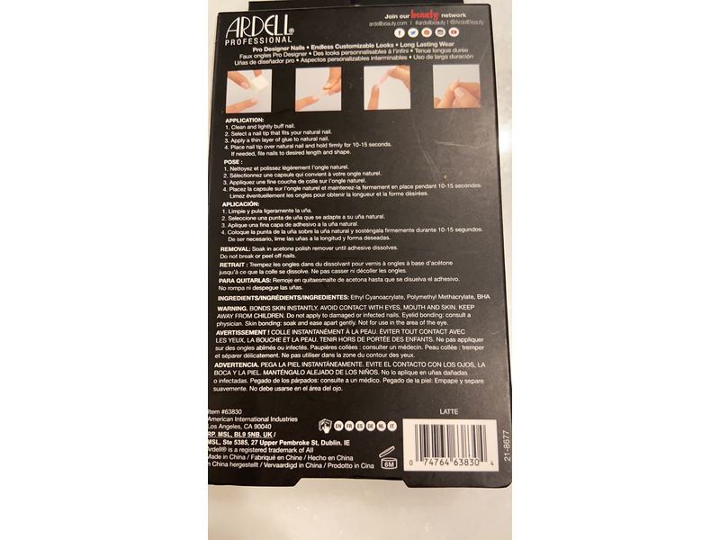 Ardell Nail Addict Artificial Nail Set, Latte, 0.07 oz/2 g