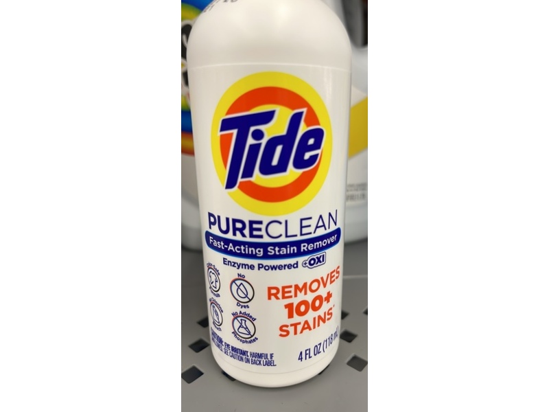 Tide Pure Clean Fast-Acting Stain Remover, 4 fl oz/118 mL