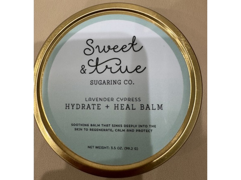 Sweet & True Sugaring Co. Hydrate + Heal Balm, Lavender Cypress, 3.5 oz/99.2 g