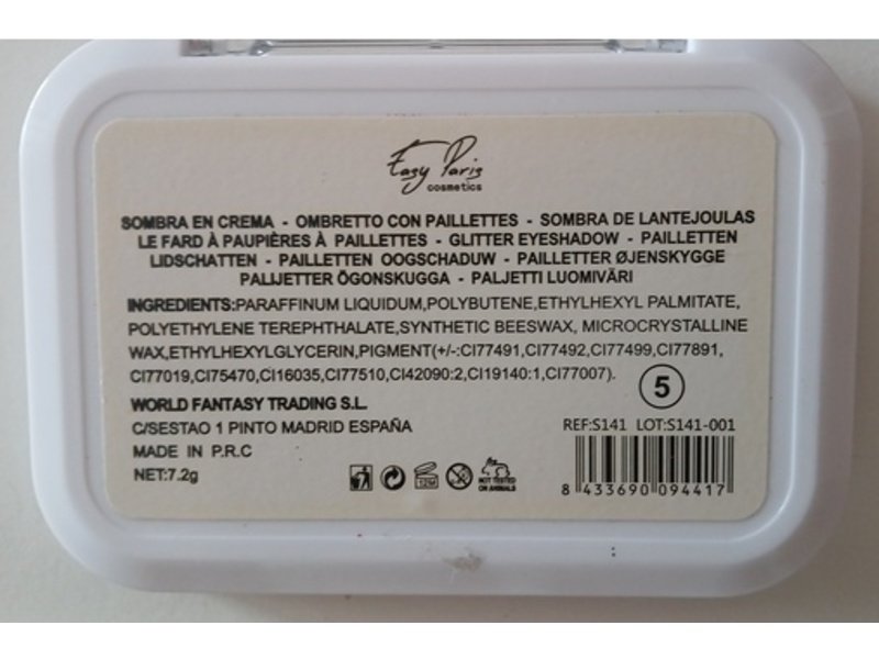 Easy Paris Cosmetics Bright 12 Color Glitter Eyeshadow Palette, 7.2 g