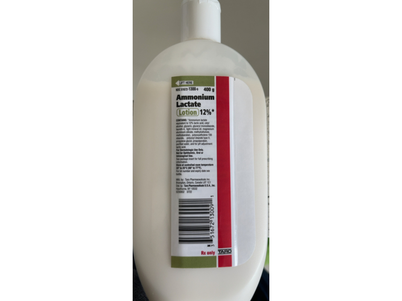 Ammonium Lactate Lotion, 12%, 400 g, Taro Pharmaceuticals (Rx)