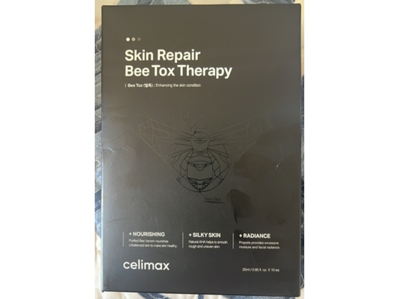 Celimax Skin Repair Bee Tox Therapy Sheet Mask, 0.85 fl oz/25 mL, 10 Count