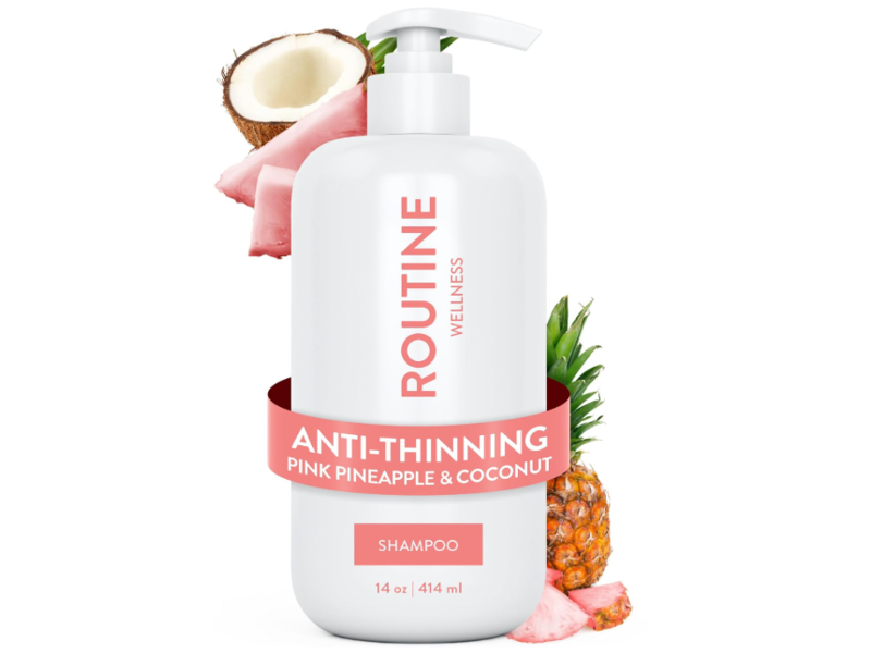Routine Wellness Anti-Thinning Shampoo, Pink Pineapple & Coconut, 14 oz/414 mL