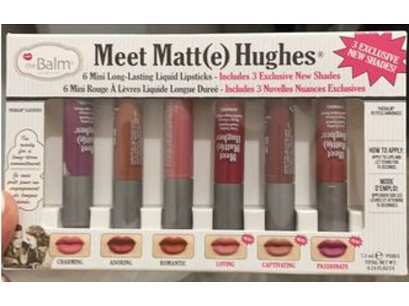 theBalm Meet Matt(e) Hughes 6 Mini Long-Lasting Liquid Lipsticks Set, 0.24 fl oz/7.2 mL