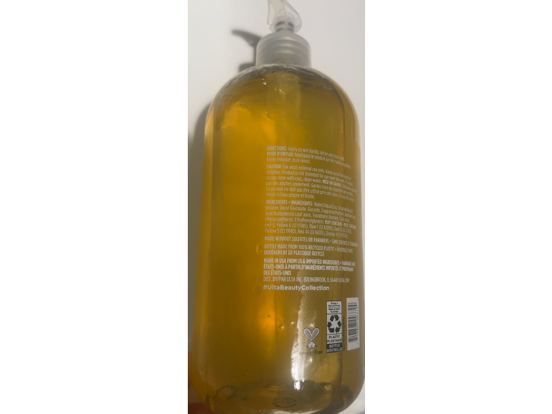 Ulta Beauty Hand Wash, Fresh Lemon Citron Frais, 24 fl oz/709 mL