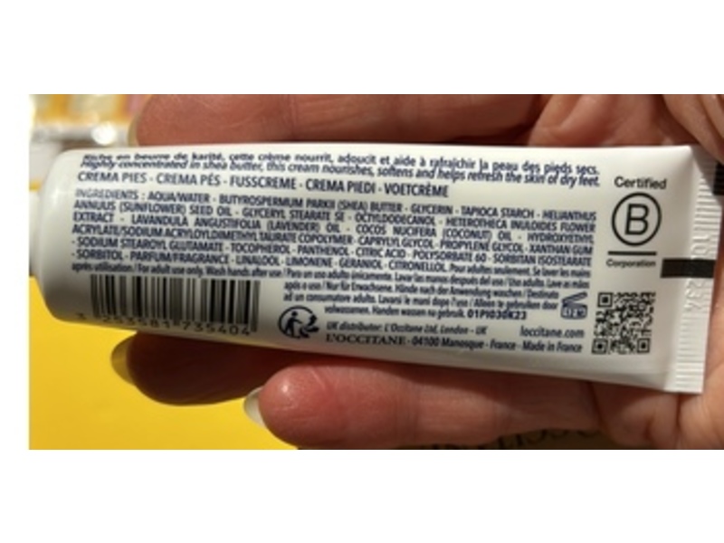 L'Occitane en Provence Foot Cream, 1 oz/30 mL