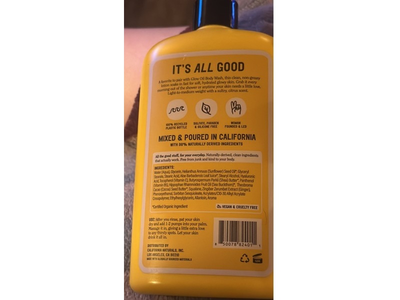 California Naturals Glow Body Lotion, Sunset Citrus, 16.5 oz/487 mL