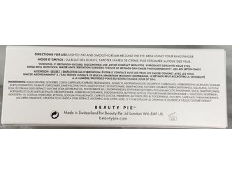 Beauty Pie Super Retinol Anti Wrinkle Eye Cream, Encapsulated Retinol, Hyaluronic Acid, 0.5 fl oz/15 mL