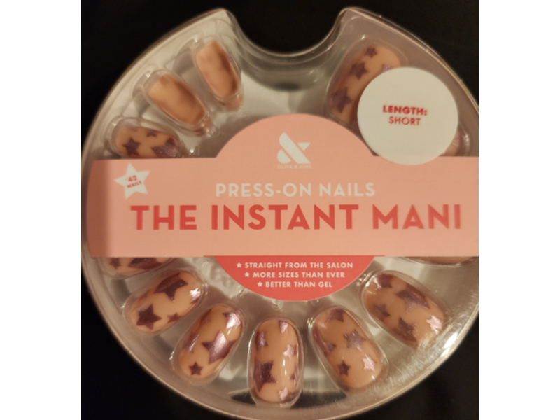 Olive & June Press-On Nails, Short Round Sundance Super Stars, 42 Counts