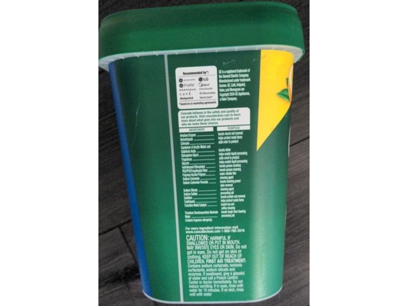 Cascade Total Clean Dishwasher Detergent, Lemon Scent, 53.2 oz/1.50 kg, Pack Of 95