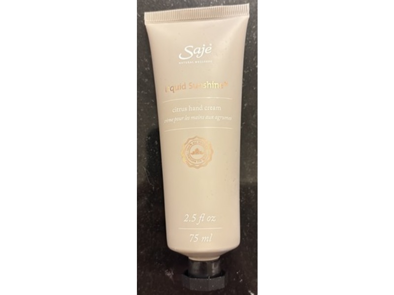 Saje Natural Wellness Liquid Sunshine Hand Cream, Citrus, 2.5 fl oz/75 mL