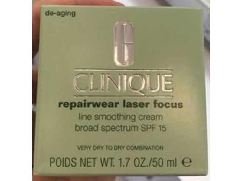Clinique Repairwear Laser Focus Line Smoothing Cream, SPF 15, Very Dry To Dry, 1.7 oz/50 mL