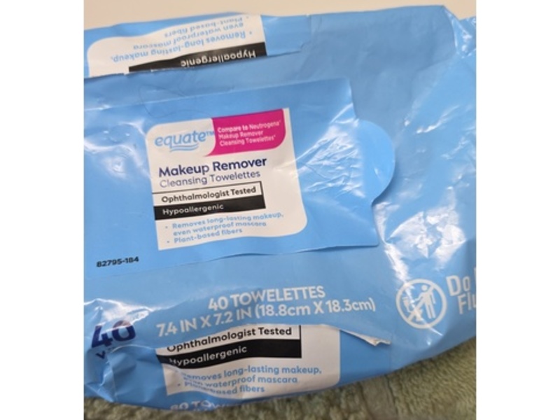 Equate Makeup Remover Cleansing Towelettes, 40 Count.