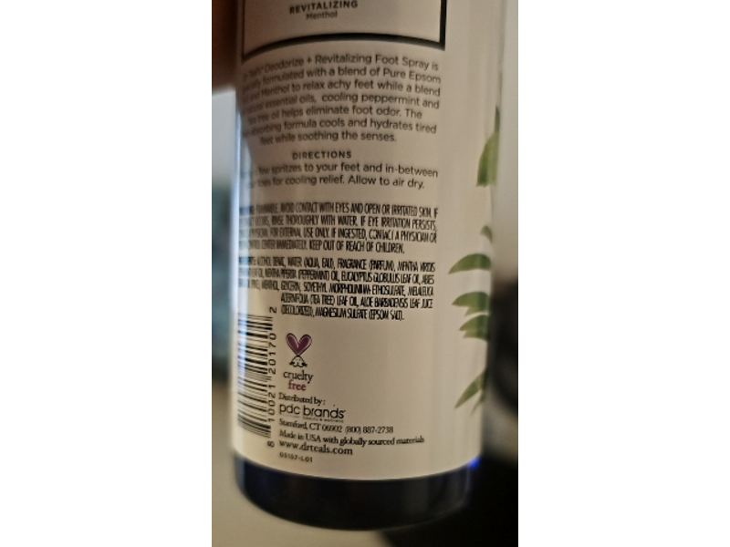 Dr Teal's Deodorize + Revitalizing Foot Spray, Tea Tree & Peppermint, 6 oz/177 mL