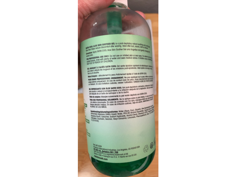 Satin Smooth Cool Aloe Vera Skin Soother Gel, 16 fl oz/473 mL