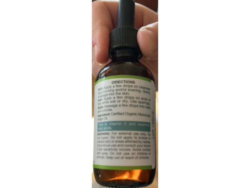 Piping Rock Organic Moroccan Argan Oil, 2 fl oz/59 mL