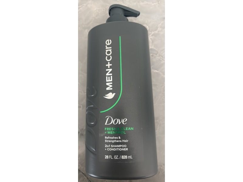 Dove Men+ Care 2 In 1 Shampoo + Conditioner, Fresh & Clean + Menthol, 28 fl oz/828 mL