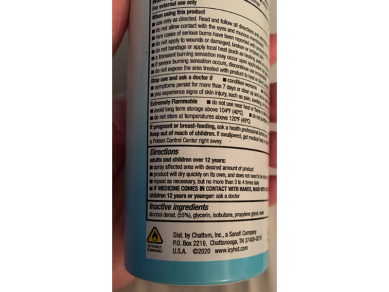 Icy Hot Pain Relief Dry Spray, 4 oz/113 g