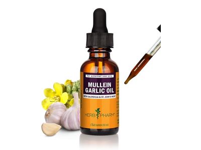 Herb Pharm Mullein Garlic Oil, Calendula & St. John's Wort, 1 fl oz/30 mL