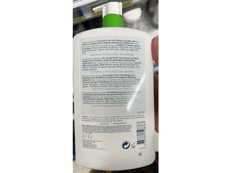 CeraVe Hydrating Cleanser, Normal to Dry Skin, 33.8 fl oz/1 L