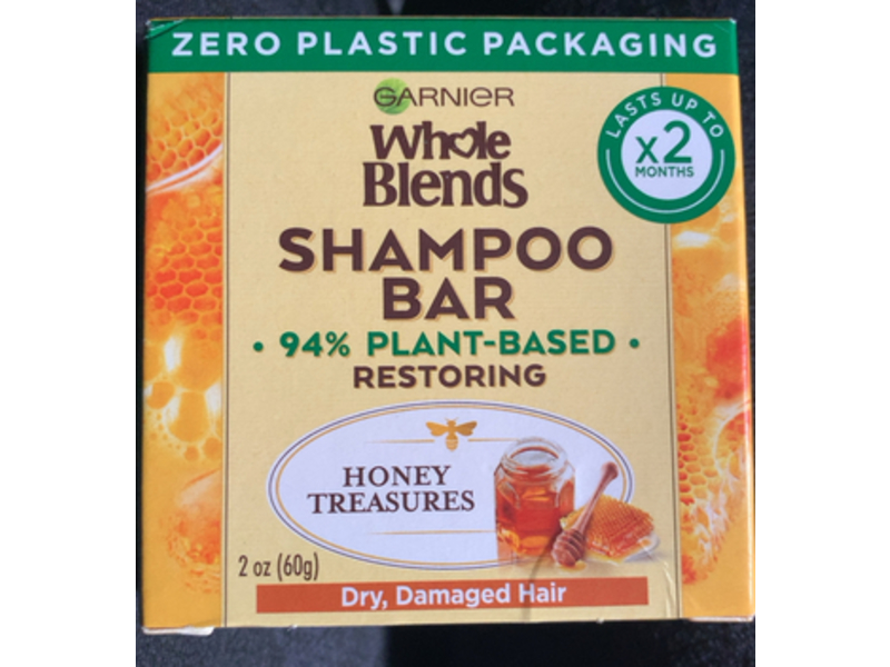 Garnier Whole Blends Shampoo Bar, Honey Treasures, 2 oz/60 g