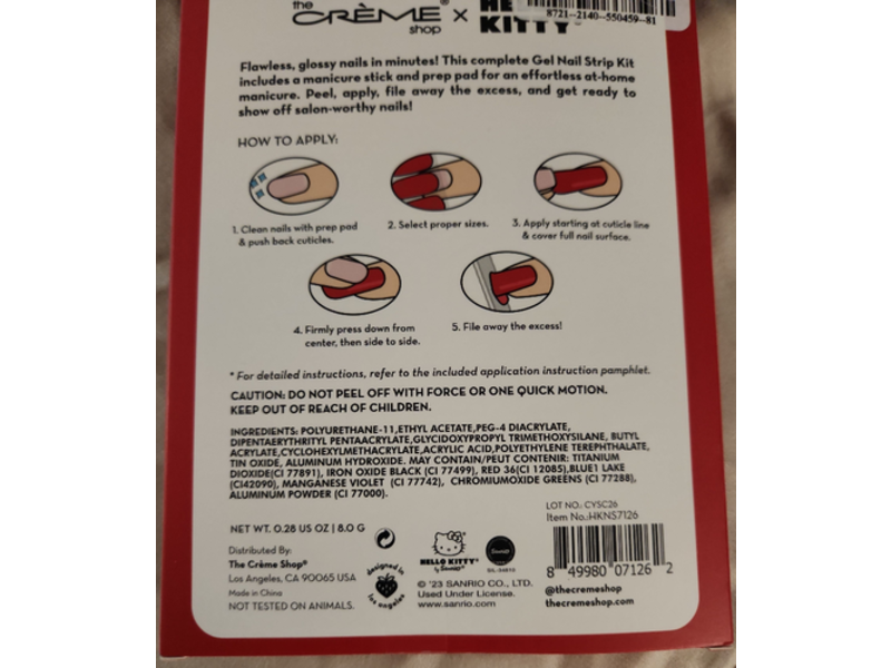 The Cream Shop + Hello Kitty Gel Strip Kit, 35 Pc