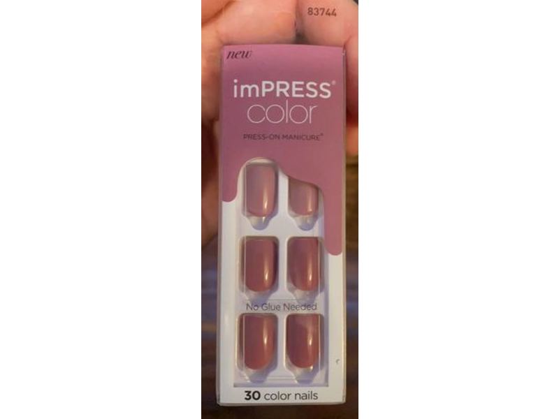 Kiss Impress Color Press-on Manicure, Petal Pink, 30 Count