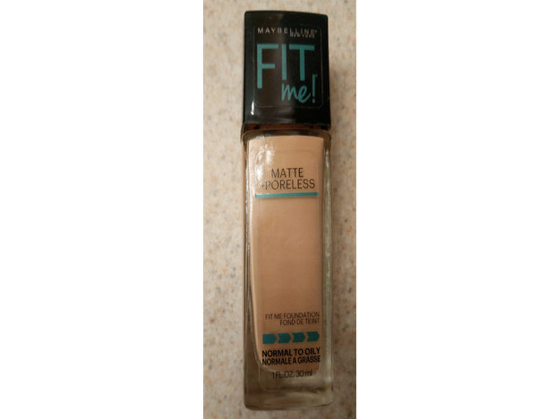 Maybelline New York Fit Me Matte + Pore Less Foundation, Soft Sand, 1 fl oz/30 mL
