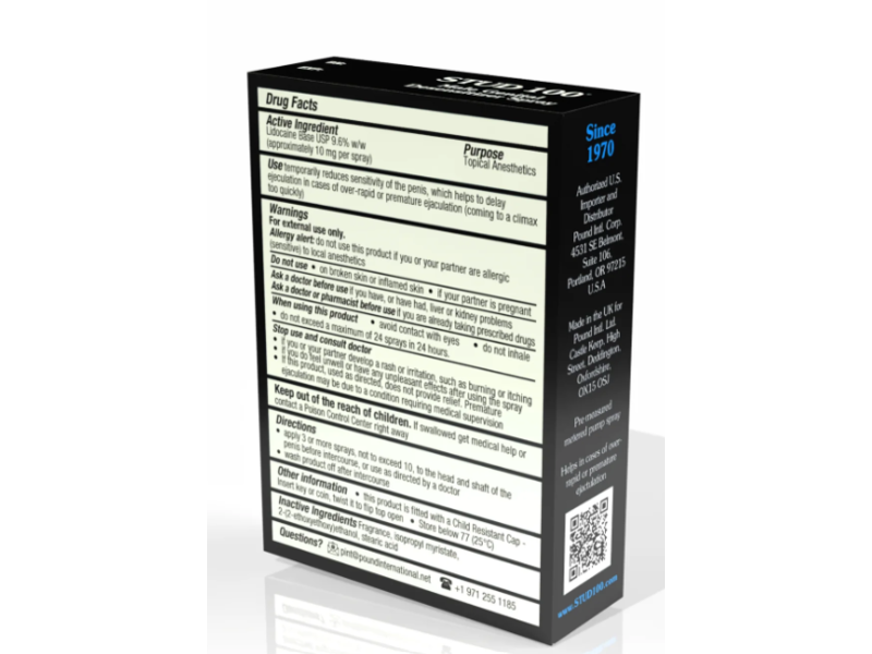 Stud 100 Male Genital Desensitizer Spray, 0.44 fl oz/13 mL