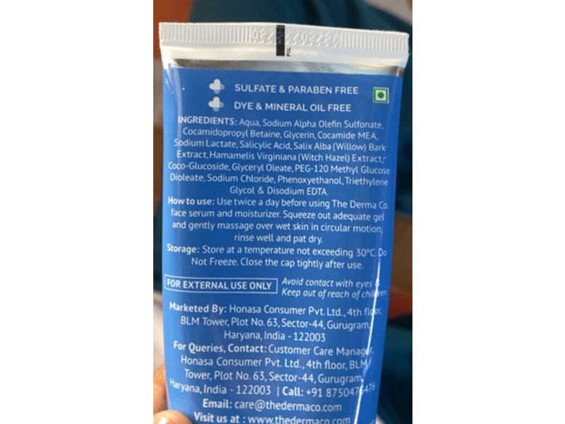 The Derma Co Face Wash Gel, Salicylic Acid, 100 mL