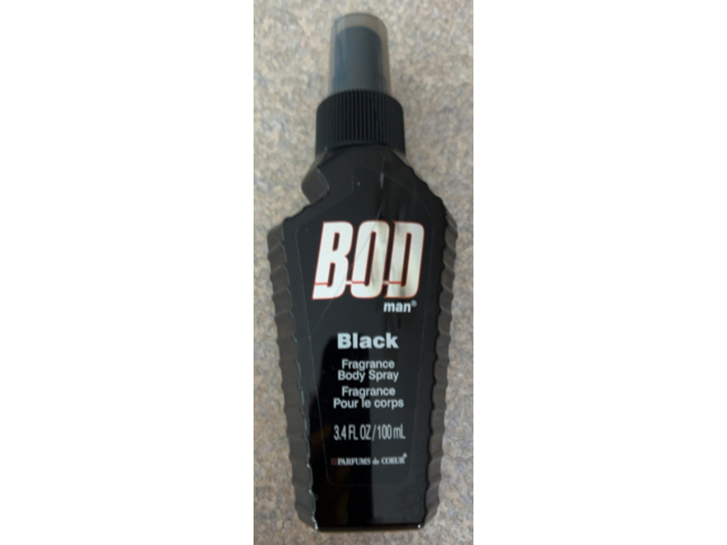 BOD Man Fragrance Body Spray, Black, 3.4 fl oz/100 mL