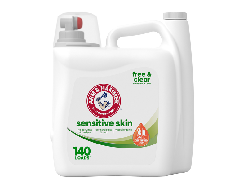 Arm & Hammer Sensitive Skin Liquid Laundry Detergent, Free & Clear, 140 Loads, 210 fl oz/6.21 L