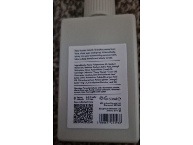 Gruum Lugna Calming Spray, Jasmine & Ylang Ylang, 50 mL