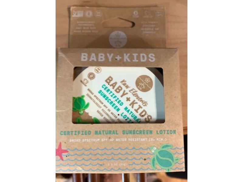 Raw Elements Baby + Kids Natural Sunscreen, SPF 30, 3 oz/85 g