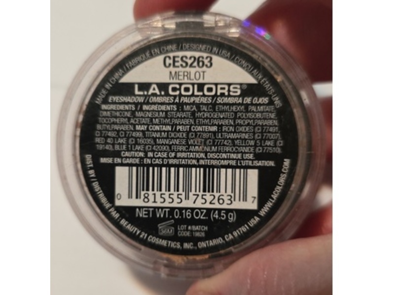 L.A. Colors Duo Tone Eyeshadow, Merlot CES263, 0.16 fl oz/4.5 g