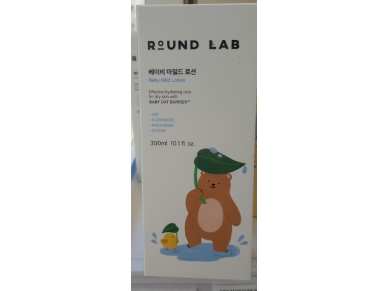 ROUND LAB Baby Mild Lotion, Oat, 5-Ceramide, Panthenol, Ectoin, 10.1 fl oz/300 mL