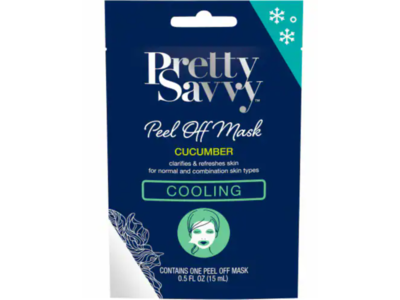 Pretty Savvy Cooling Peel Off Mask, Cucumber, 0.5 fl oz/15 mL