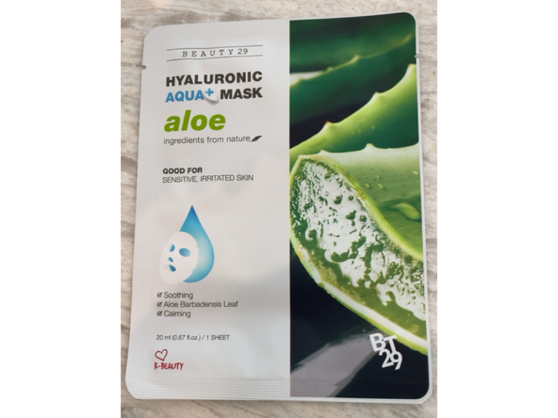 Beauty 29 Hyaluronic Aqua + Mask, Aloe, 0.67 fl oz/20 mL, 1 Count
