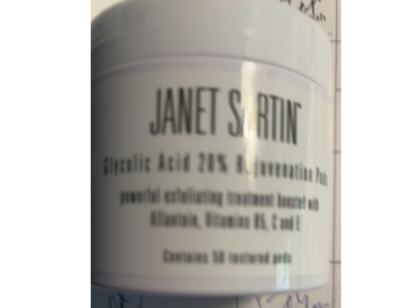 Janet Sartin Glycolic Acid 20% Rejuvenation Pads, 50 Count