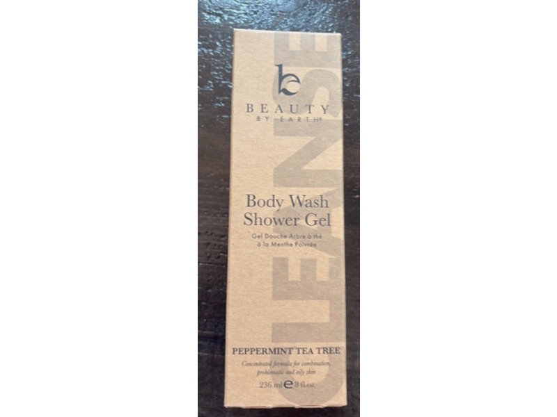 Beauty By Earth Body Wash Shower Gel, Peppermint Tea Tree, 8 fl oz/236 mL