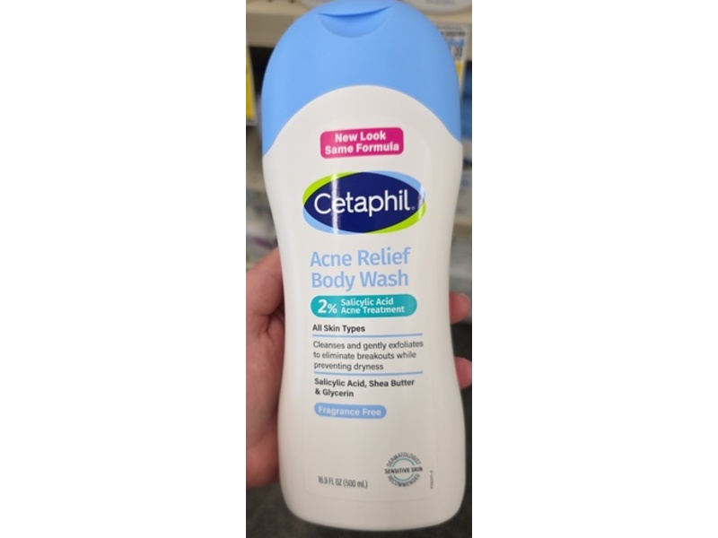Cetaphil Acne Relief Body Wash, Salicylic Acid, Shea Butter & Glycerin, 16.9 fl oz/500 mL